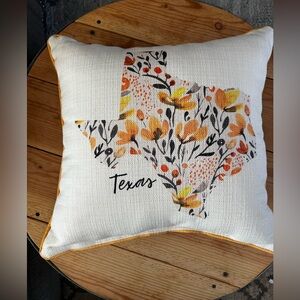 Floral Texas Accent Pillow